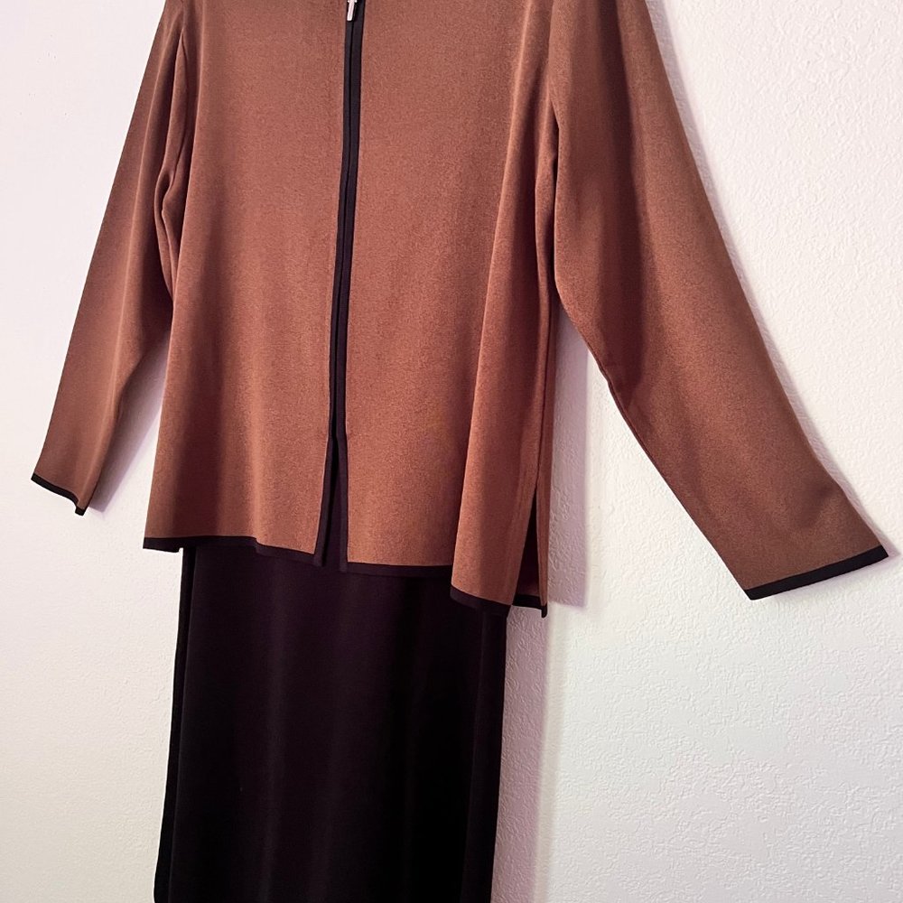 Misook Black Knit Dress & Zip Sweater/Jacket